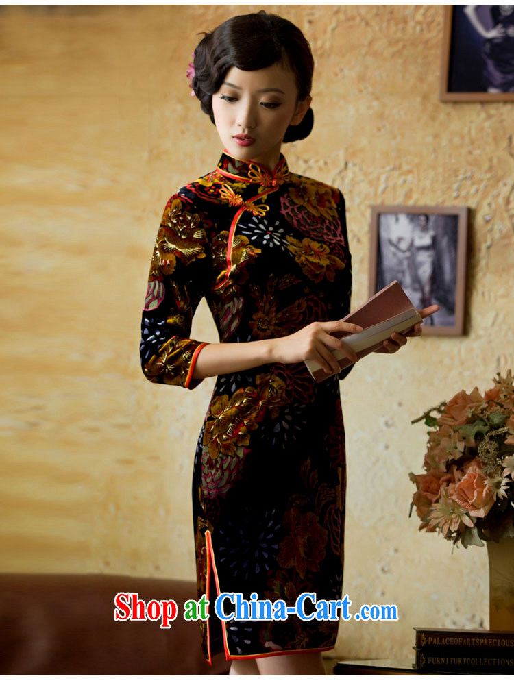 The proverbial hero once and for all -- love in high cuff Silk Velvet cheongsam improved Autumn with retro autumn and winter short, orange 2 XL pictures, price, brand platters! Elections are good character, the national distribution, so why buy now enjoy more preferential! Health