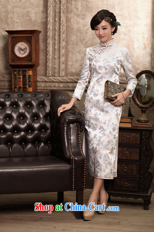 Birds love the colorful spring 2015 the new paragraph 9 cuff silk brocade coverlets daily long cheongsam dress female figure XL pictures, price, brand platters! Elections are good character, the national distribution, so why buy now enjoy more preferential! Health