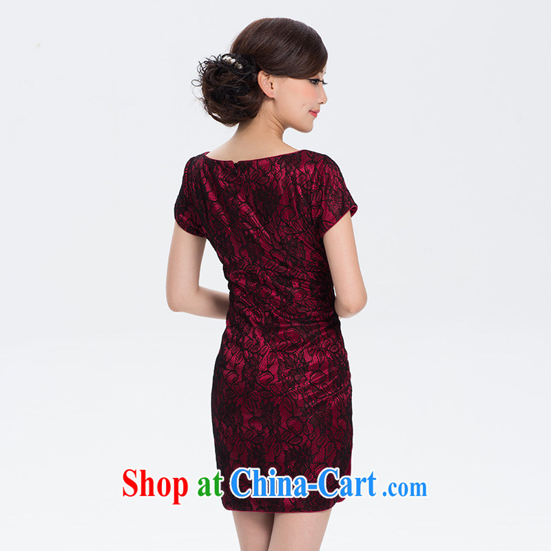 The proverbial hero once and for all as soon as possible and dance thick composite lace autumn new dresses, skirts and stylish improved cheongsam short white S, fatally jealous once and for all, and shopping on the Internet