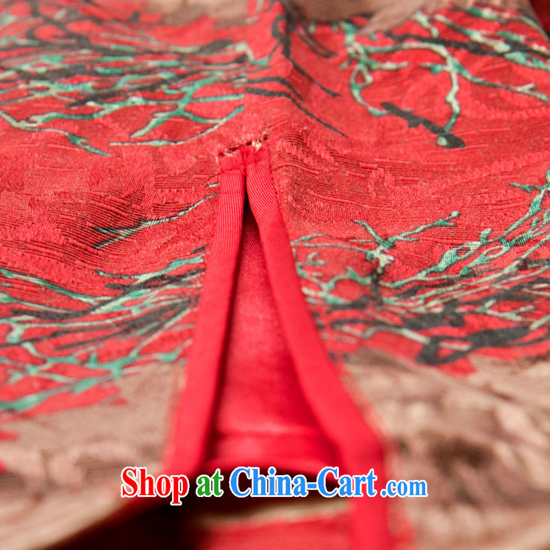 The proverbial hero once and for all -- maple flowers and improved Stylish retro Korea short cheongsam new cheongsam dress red 2 XL, fatally jealous once and for all, and shopping on the Internet