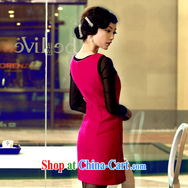 The proverbial hero once and for all so as soon as possible a lint-free cloth wool dresses fall with new stylish and improved short winter cheongsam dress pink 2 XL, fatally jealous once and for all, and, on-line shopping
