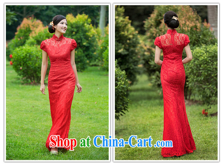 The bride's 2015 new lace cheongsam stylish wedding red toast wedding service long qipao 104 red L pictures, price, brand platters! Elections are good character, the national distribution, so why buy now enjoy more preferential! Health