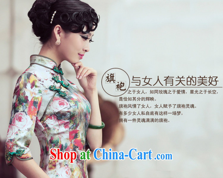 Bird lovers of floral impression 2015 spring new retro sauna silk Silk Cheongsam dress QD 194 figure XXXL (original qipao) pictures, price, brand platters! Elections are good character, the national distribution, so why buy now enjoy more preferential! Health