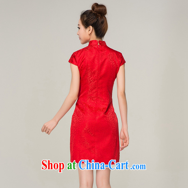 Recall that the red makeup spring and summer, Chinese style stitching short bridal dresses summer wedding dress toast Q serving 13,624 red XL, recalling that the red makeup, shopping on the Internet