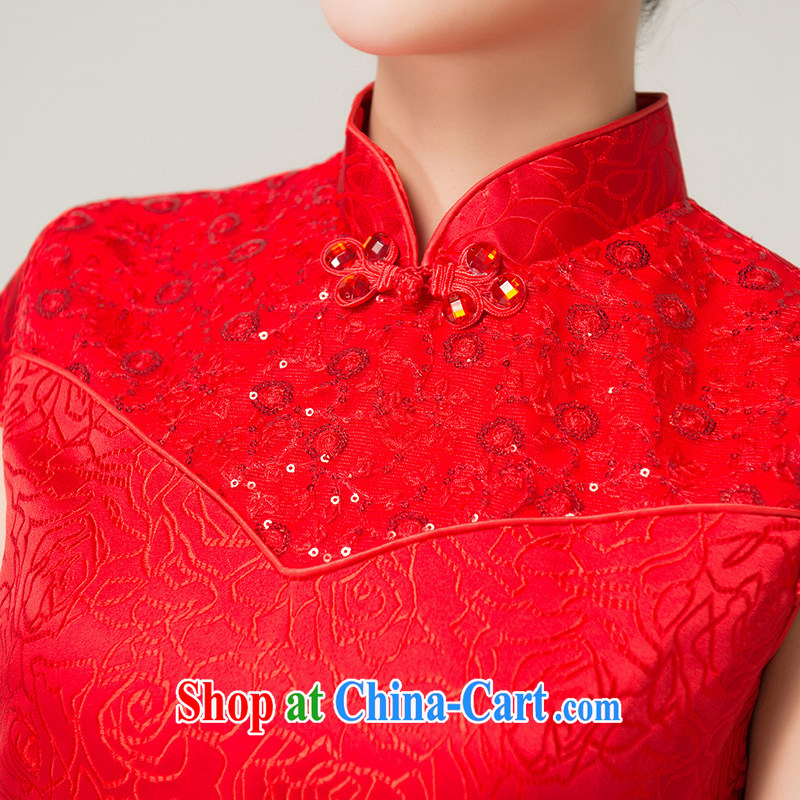 Recall that the red makeup spring and summer, Chinese style stitching short bridal dresses summer wedding dress toast Q serving 13,624 red XL, recalling that the red makeup, shopping on the Internet
