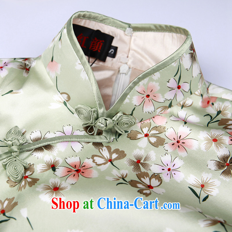 once and for all and elections as soon as possible fatally jealous of Chungju Silk Cheongsam new upscale Silk Cheongsam dress improved stylish autumn the pale yellow L, fatally jealous once and for all, and shopping on the Internet