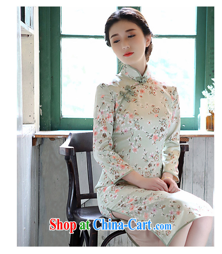 once and for all elections as soon as possible fatally jealous of Chungju Silk Cheongsam new upscale Silk Cheongsam dress improved stylish autumn the pale yellow L pictures, price, brand platters! Elections are good character, the national distribution, so why buy now enjoy more preferential! Health