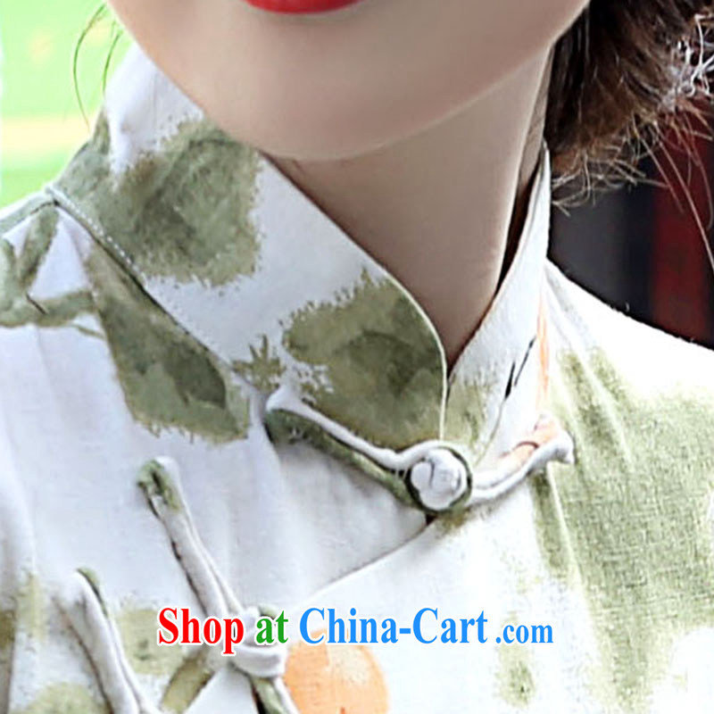 The proverbial hero once and for all -- Asakusa 2015 spring and summer cotton Ma long cheongsam dress short-sleeved high on the truck and stylish retro floral M, fatally jealous once and for all, and, on-line shopping