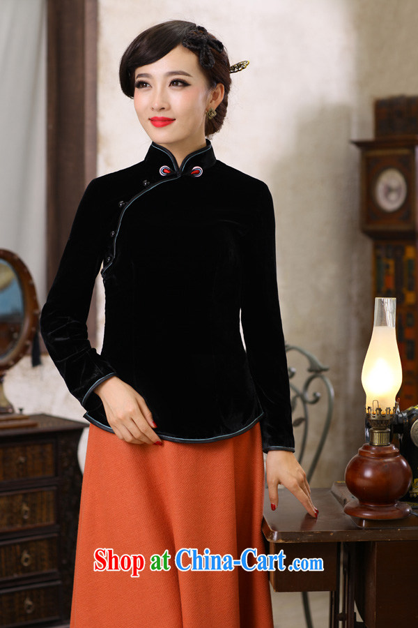 Birds love Yu autumn heart, 2015 spring new elegant long-sleeved velvet cheongsam shirt QC 398 black XXL pictures, price, brand platters! Elections are good character, the national distribution, so why buy now enjoy more preferential! Health