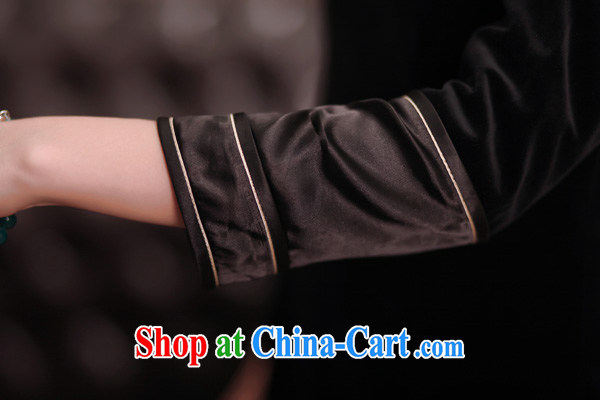 Birds love and heart 2015 spring new stylish and elegant long improved velvet cheongsam QC 375 black XXL pictures, price, brand platters! Elections are good character, the national distribution, so why buy now enjoy more preferential! Health