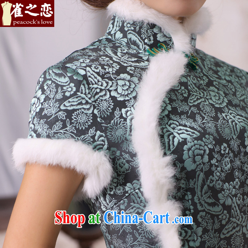 Bird lovers of Watanabe, Jacob 2 2013 winter clothes new, thick quilted improved fashion cheongsam QC 390 dark XXXL, birds love, and shopping on the Internet
