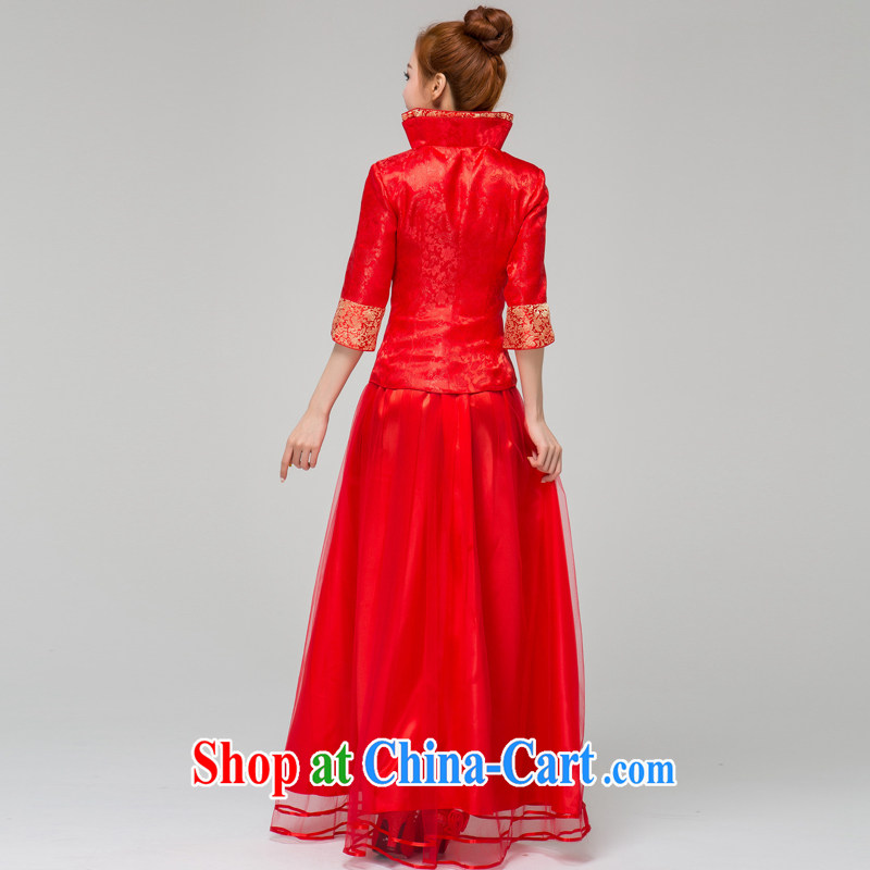 Recall that the red makeup spring and summer long-sleeved dresses, satin bows dress long marriages red toast Q serving 13,634 red XL, recalling that the red makeup, shopping on the Internet