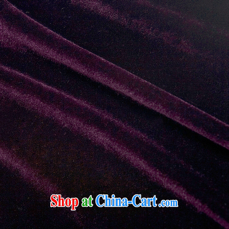 The proverbial hero once and for all as soon as possible would be spent spring new women with long, high quality gold velour cheongsam dress retro improved cheongsam dress purple XL, fatally jealous once and for all, and, on-line shopping