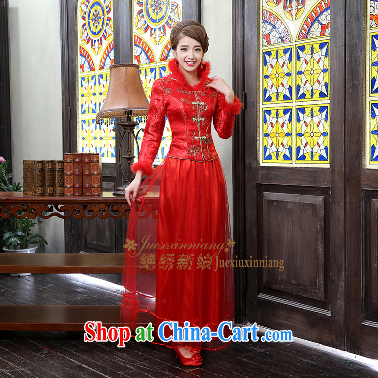 2014 new, unique beauty and long improved stylish winter clothes retro long cultivating improved stylish winter, qipao FQP 8 red XL Suzhou shipping pictures, price, brand platters! Elections are good character, the national distribution, so why buy now enjoy more preferential! Health