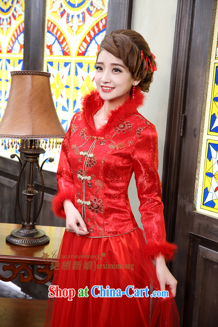 2014 new, unique beauty and long improved stylish winter clothes retro long cultivating improved stylish winter, qipao FQP 8 red XL Suzhou shipping pictures, price, brand platters! Elections are good character, the national distribution, so why buy now enjoy more preferential! Health