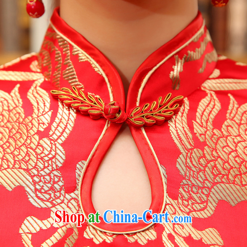 There is embroidery bridal 2015 winter new toast serving thick retro style long, long-sleeved Chinese qipao home the cotton style XXL Suzhou shipment and it is absolutely not a bride, shopping on the Internet