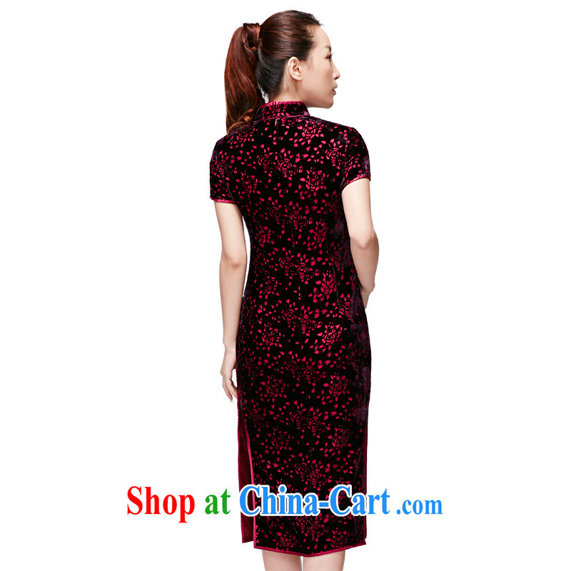 Wood is really the 2015 spring and summer new dresses, elegant antique cheongsam dress cheongsam dress mother 11,659 16 deep purple XXXXL, wood really has, shopping on the Internet