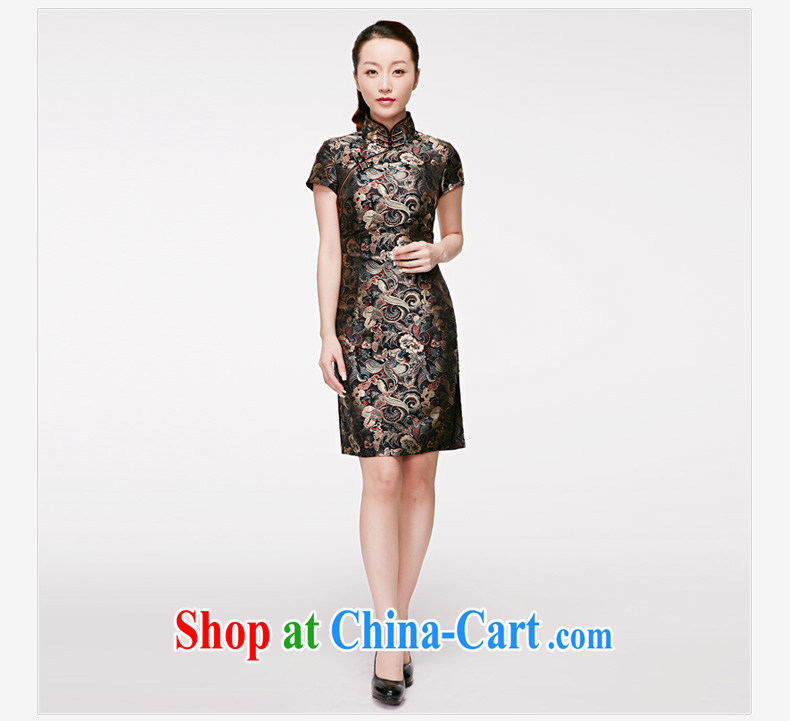 Wood is really the 2015 spring and summer new Autumn with elegant Chinese short dresses, silk cheongsam dress beauty dresses 01,213 01 black, Jinhua M pictures, price, brand platters! Elections are good character, the national distribution, so why buy now enjoy more preferential! Health