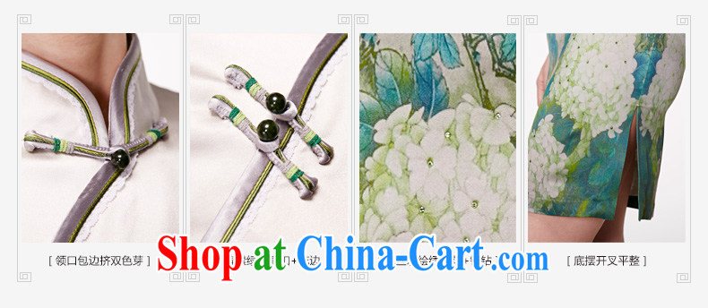 Wood is really the 2015 spring and summer New Silk painting and elegant short cheongsam stylish Chinese Dress girl 11,519 15 green XXL pictures, price, brand platters! Elections are good character, the national distribution, so why buy now enjoy more preferential! Health