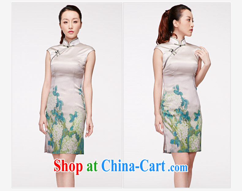 Wood is really the 2015 spring and summer New Silk painting and elegant short cheongsam stylish Chinese Dress girl 11,519 15 green XXL pictures, price, brand platters! Elections are good character, the national distribution, so why buy now enjoy more preferential! Health