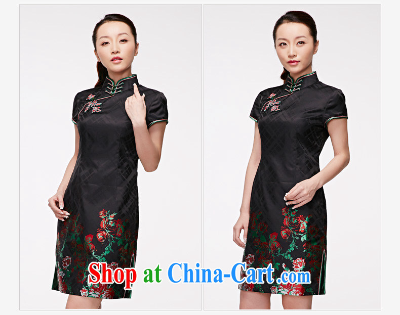 Wood is really the 2015 spring and summer new Chinese retro piping short-sleeved dresses and elegant disc flower dress package mail 22,039 01 black L pictures, price, brand platters! Elections are good character, the national distribution, so why buy now enjoy more preferential! Health