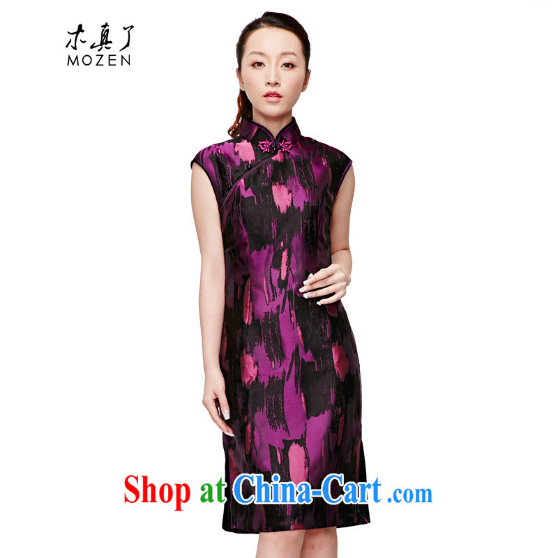 Wood is really the 2015 summer new Chinese elegant retro short flag Original Design outfit package mail 22,119 16 purple XXL _A_