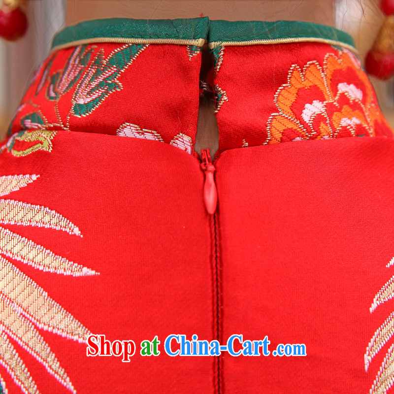 No bride embroidered dragon robe red improved retro bridal dresses wedding dresses wedding toast wedding serving short-sleeve bridal load custom red XXL Suzhou shipment, not an embroidered bridal, shopping on the Internet