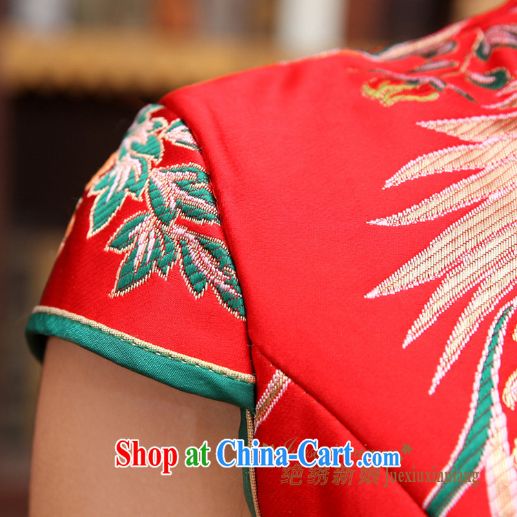 No bride embroidered dragon robe red improved retro bridal dresses wedding dresses serving toast wedding short-sleeved bridal load custom red XXL Suzhou shipping pictures, price, brand platters! Elections are good character, the national distribution, so why buy now enjoy more preferential! Health