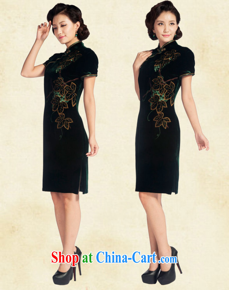 Princess dresses 2014 new advanced silk sauna Silk Velvet half sleeve green embroidered, year-end celebrations green 6 XL pictures, price, brand platters! Elections are good character, the national distribution, so why buy now enjoy more preferential! Health