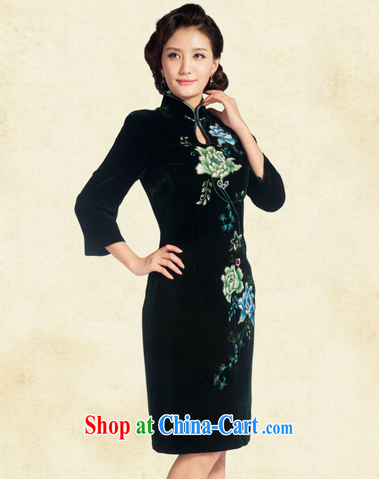 Princess dresses spring 2014, genuine really sauna Silk Velvet embroidered dresses painted larger than female Year-end celebrations green 7 XL pictures, price, brand platters! Elections are good character, the national distribution, so why buy now enjoy more preferential! Health