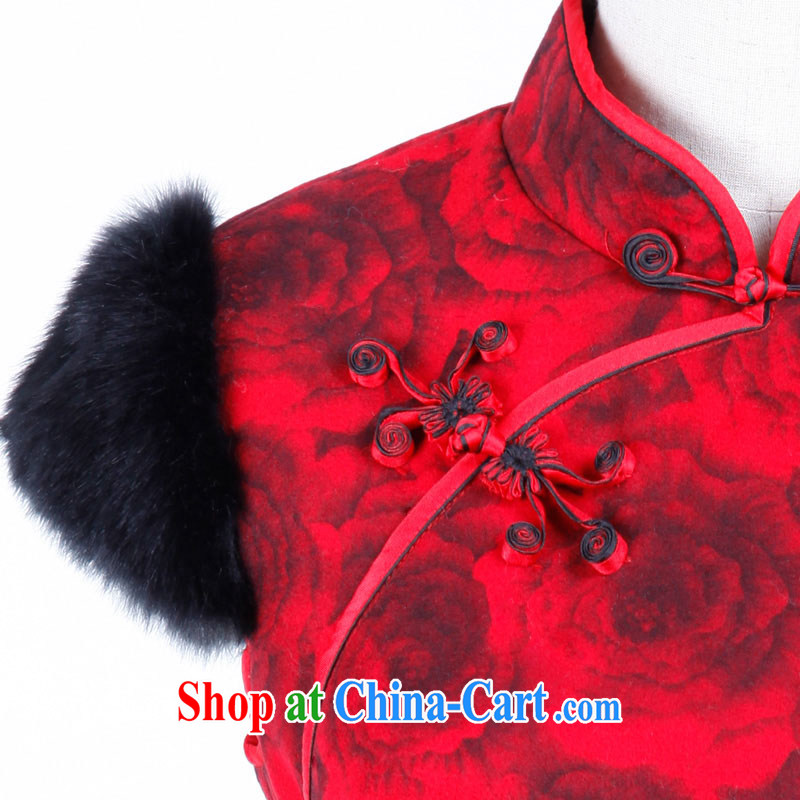 once and for all elections as soon as possible without wind rose dream spring new thick stylish improved retro short cheongsam red S, fatally jealous once and for all, and shopping on the Internet