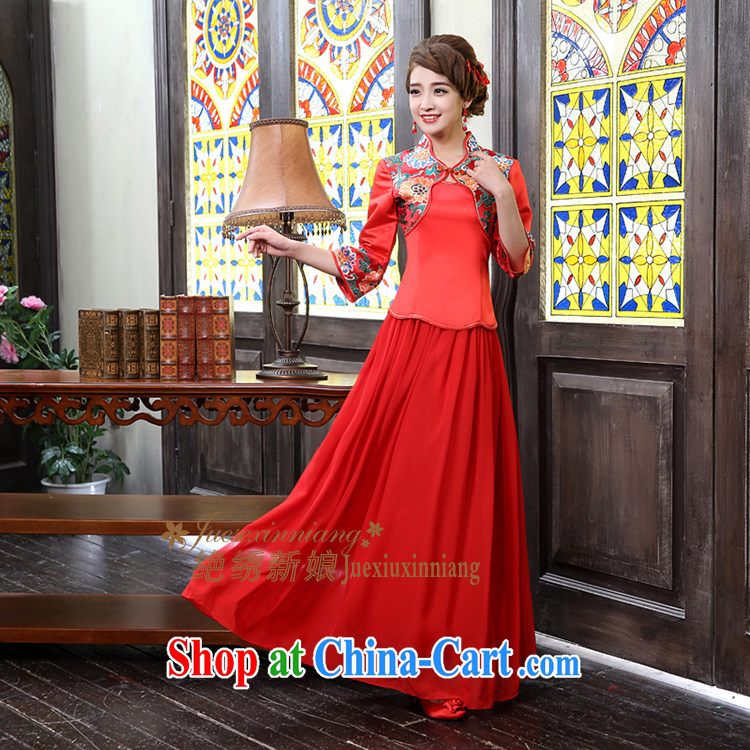 Red sexy improved retro bridal dresses wedding dresses wedding toast wedding service long-sleeved bridal load custom QP - 332 red the final pictures, price, brand platters! Elections are good character, the national distribution, so why buy now enjoy more preferential! Health