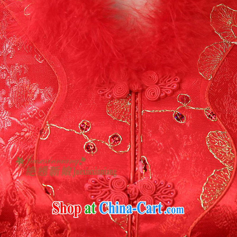 In winter, bridal toast serving long, red-colored long-sleeved with improved retro winter clothing winter cheongsam QP - 309 red made is not final, is not embroidered bride, shopping on the Internet