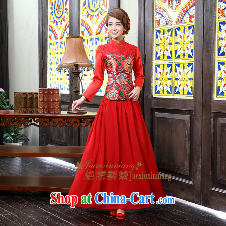 Wedding dress 2015 new toast serving long-sleeved bridal dresses long, autumn and winter clothing unique design QP - 331 red the final pictures, price, brand platters! Elections are good character, the national distribution, so why buy now enjoy more preferential! Health