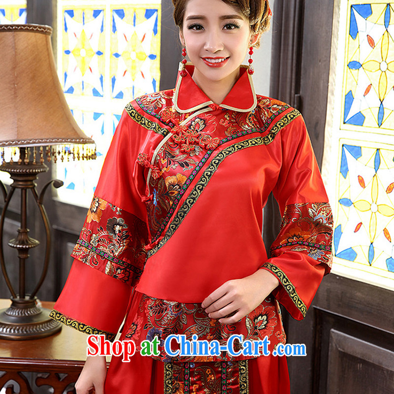 There is embroidery bridal antique Chinese wedding toast serving long, Su-kimono 2013 new QP - 337 red made no refunds or exchanges, and is by no means embroidered bridal, shopping on the Internet