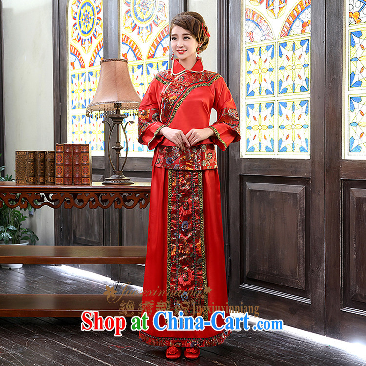 There is embroidery bridal antique Chinese wedding toast serving long-soo kimono 2013 new QP - 337 red the final pictures, price, brand platters! Elections are good character, the national distribution, so why buy now enjoy more preferential! Health