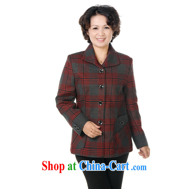 To Simitis 2014 spring new and female, older women lapel cardigan tartan Tang jackets Z - of rain, tartan red XXXXL, Simitis, shopping on the Internet