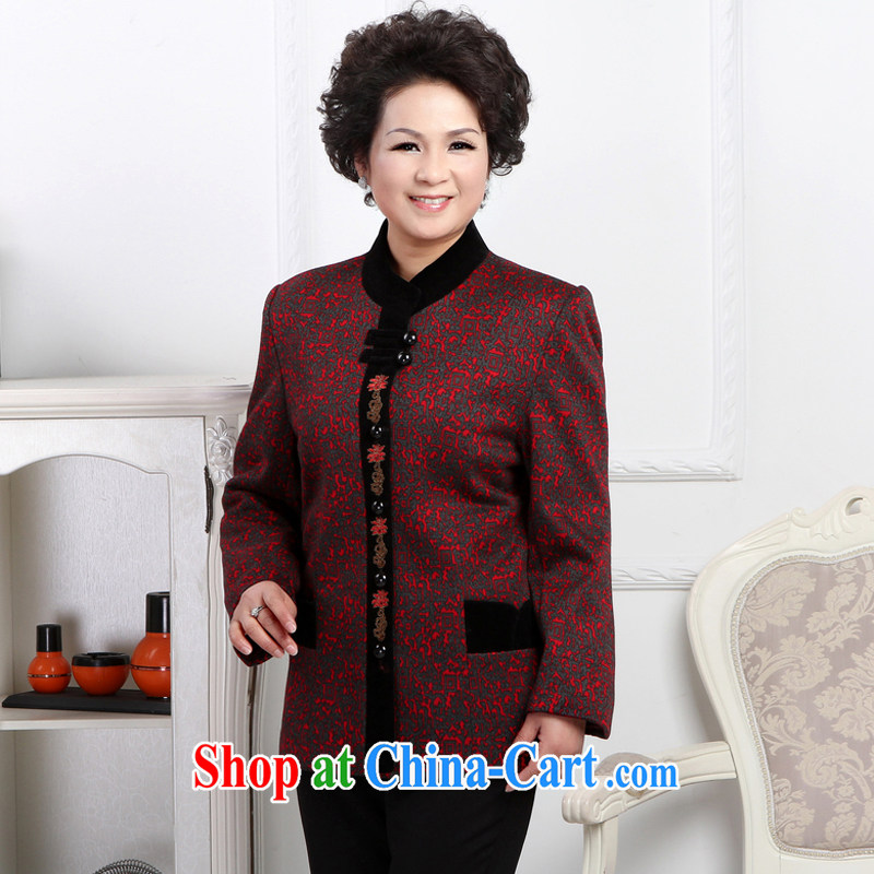 To Simitis 2014 spring new women in older mothers with flip style cardigan Tang jackets Y-bong-yan Tang woolen coat the color XXXXL, Simitis, shopping on the Internet
