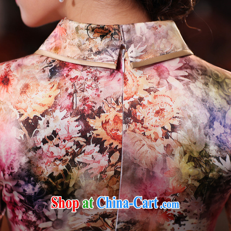 Bird lovers of Greek Cypriot dye 2015 spring new improved stylish dresses upscale Silk Cheongsam QC 425 XL suit, birds love, and shopping on the Internet