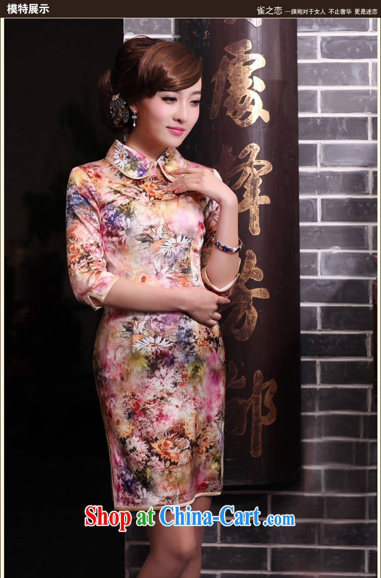 Bird lovers of Greek Cypriot dye 2015 spring new improved stylish dresses upscale Silk Cheongsam QC 425 fancy XL pictures, price, brand platters! Elections are good character, the national distribution, so why buy now enjoy more preferential! Health