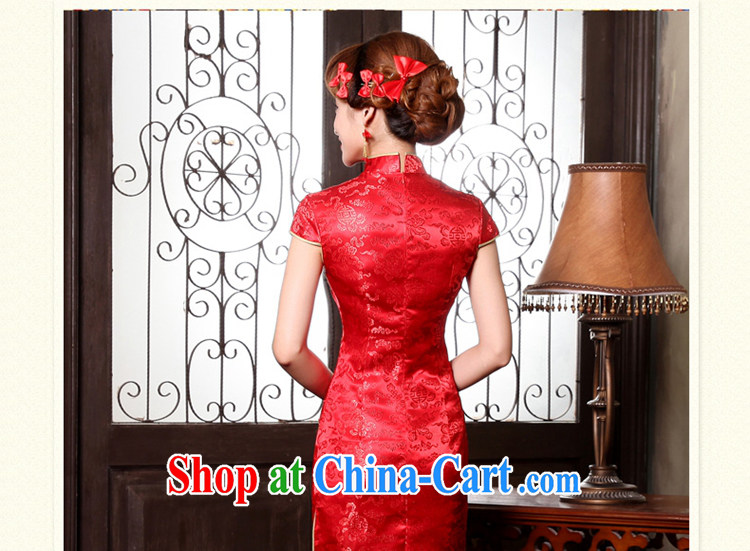Tslyzm bridal dresses wedding red short-sleeved toast clothing retro short Openwork embroidery cheongsam Bridal Fashion improved cheongsam dress red M pictures, price, brand platters! Elections are good character, the national distribution, so why buy now enjoy more preferential! Health