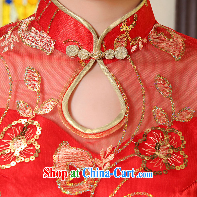 The angels, in accordance with 2015 new cheongsam dress stylish wedding toast Service Bridal Chinese Antique lace dresses wedding dresses red long improved cheongsam dress red XL, Tslyzm, shopping on the Internet