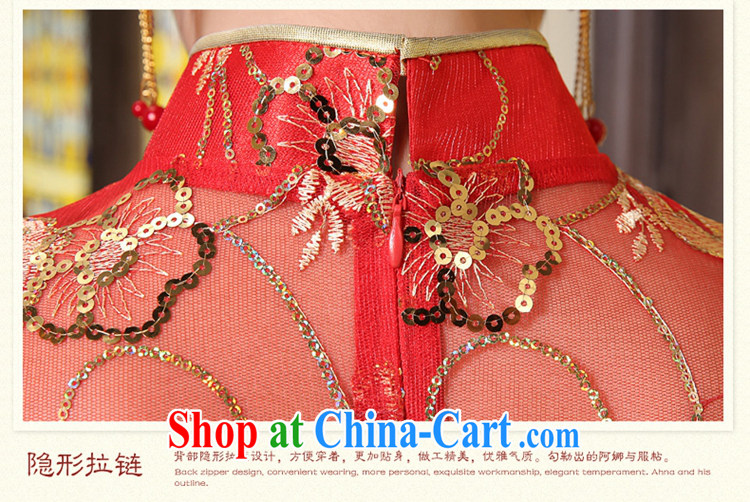 The angels, according to 2015 new dresses skirts and stylish wedding toast Service Bridal Chinese Antique lace cheongsam wedding dress red long improved cheongsam dress red XL pictures, price, brand platters! Elections are good character, the national distribution, so why buy now enjoy more preferential! Health