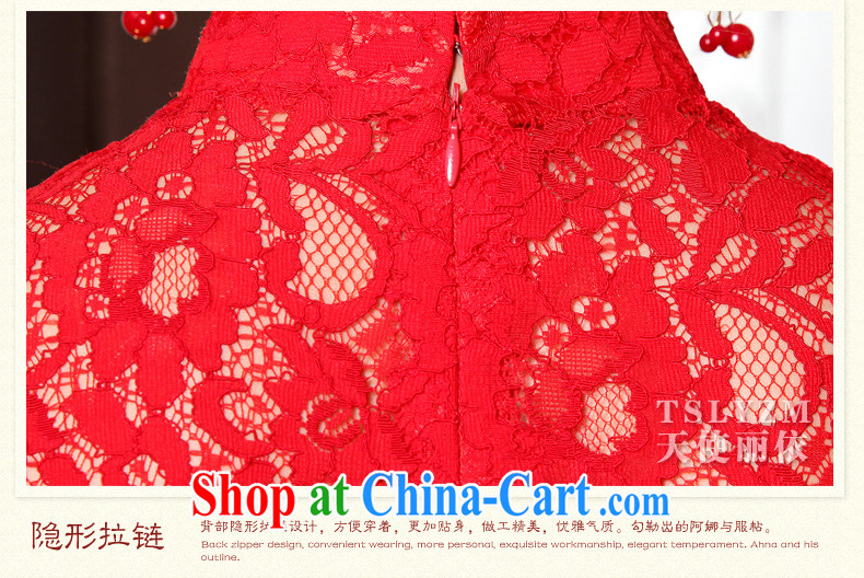 2015 Tslyzm new bride wedding dress retro improved stylish short red bows clothes dresses lace cheongsam QP 320 red L pictures, price, brand platters! Elections are good character, the national distribution, so why buy now enjoy more preferential! Health