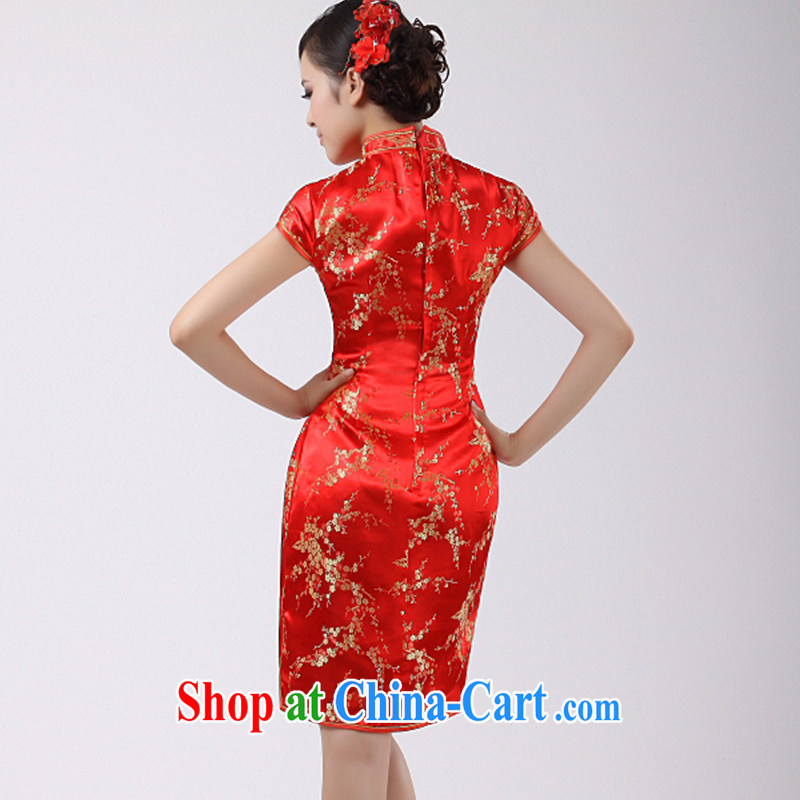 There is embroidery bridal bridal red dresses short wedding evening dress dress uniform toast QP 36 red XS Suzhou shipment, it is embroidered bride, shopping on the Internet