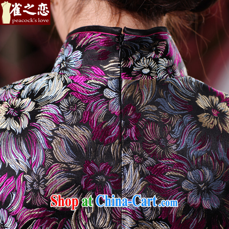 Bird lovers of North as winter 2015 spring new paragraph 7 sub-cuff jacquard Brocade coverlets long cheongsam QC 432 figure XXL, birds love, and shopping on the Internet