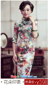 Birds of the land had been Xuan 2015 spring new short-sleeved long Silk Cheongsam QD 440 dark red XXL pictures, price, brand platters! Elections are good character, the national distribution, so why buy now enjoy more preferential! Health