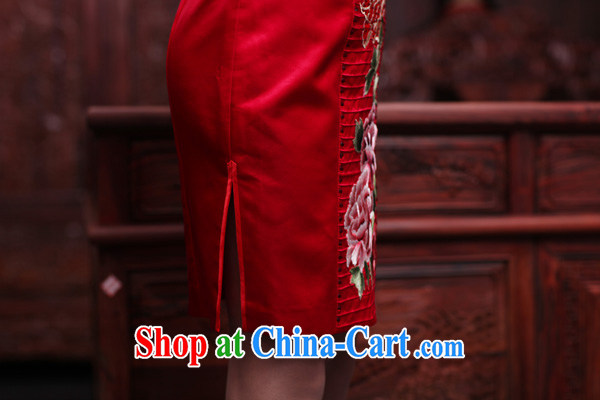 Bird lovers of Yuanyang note 2015 spring new short manual and embroidered heavy Silk Cheongsam QD 442 Chinese red L pictures, price, brand platters! Elections are good character, the national distribution, so why buy now enjoy more preferential! Health