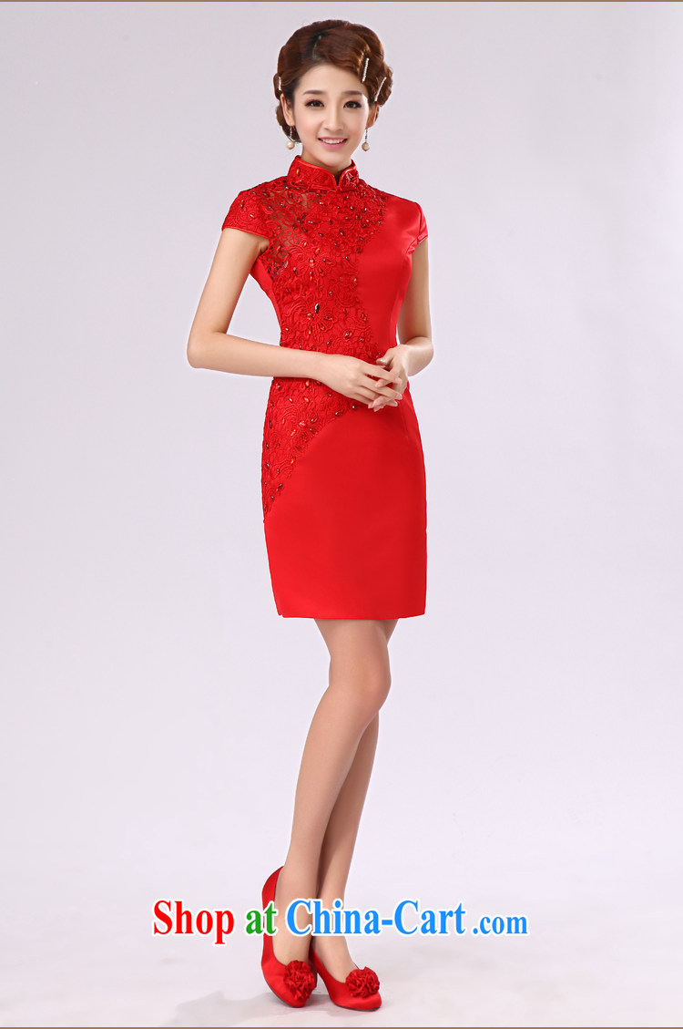 Jessica covered by red short cheongsam 2014 marriages 2013 antique lace improved cheongsam 6082 red XL pictures, price, brand platters! Elections are good character, the national distribution, so why buy now enjoy more preferential! Health