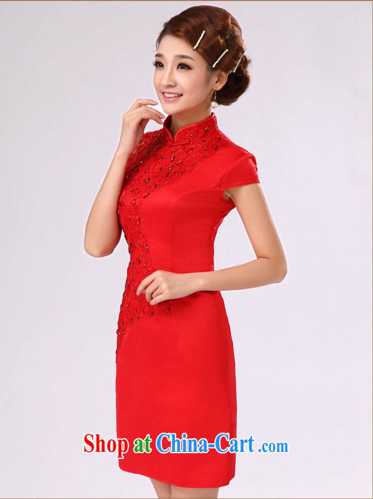 Jessica covered by red short cheongsam 2014 marriages 2013 antique lace improved cheongsam 6082 red XL pictures, price, brand platters! Elections are good character, the national distribution, so why buy now enjoy more preferential! Health